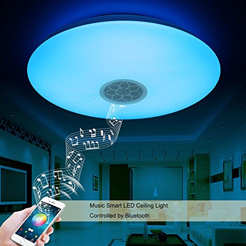 Autai LED Deckenleuchte mit Bluetooth Lautsprecher Musik Sync Halterung dimmbar Deckenleuchte Lampe Fassung für Wohnzimmer Schlafzimmer Esszimmer