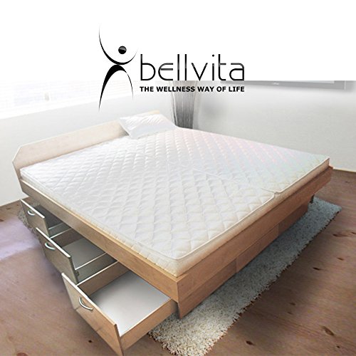 bellvita silverline Wasserbett mit Soft-Close Schubladensockel & Bettumrandung inkl. Lieferung & Aufbau durch Fachpersonal, 160cm x 200cm