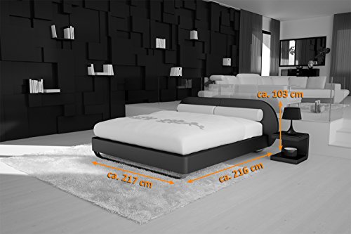SAM® Design Boxspringbett Mila Girona schwarz mit Bonellfederkern in Massiv-Holz-Rahmen und Chrom-Füßen 180 x 200 cm