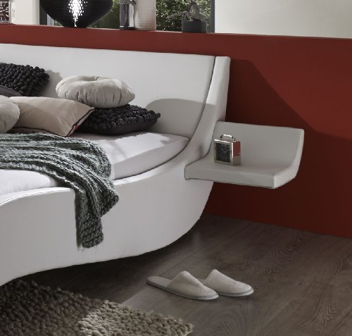 SAM® Polsterbett 180x200 cm Murcia, weiß, Bett mit gepolstertem Kopfteil, modernes Design