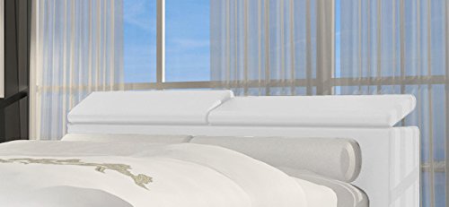 SAM® Design Boxspringbett Waterfall Lima weiß mit 7-Zonen H2 Taschenfederkern-Matratze und Chrom-Füßen 180 x 200 cm