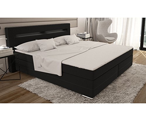 DELIFE Bett Livana Schwarz 180×200 Cm Kingsize Matratze