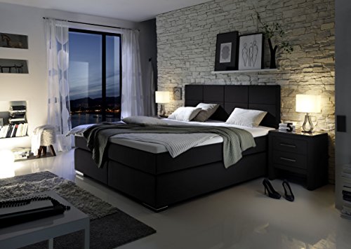 Design Boxspringbett Hotelbett anthrazit 200 x 200 cm, H3 / H3