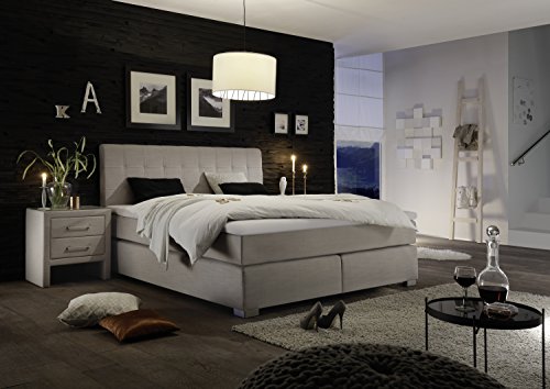 Design Boxspringbett Hotelbett beige 200 x 200 cm, H3 / H3