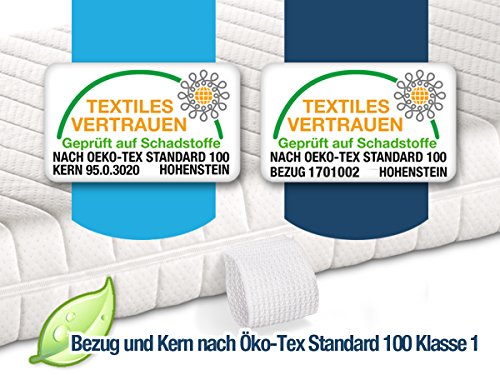 Hochbett Kindermatratze "UpMat" für Kinder und Jugendliche 90x200 Kaltschaum MADE IN GERMANY Bezug waschbar teilbar Öko Tex Zertifikat | für alle gängigen Hochbetten geeignet | Höhe 14cm | Matratze schadstoffgeprüft