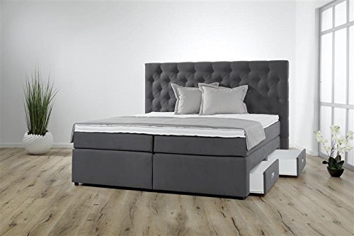 Breckle Boxspringbett 200 x 200 cm Lerche Box Mero Hollanda 1000 Gel Topper Gel Comfort