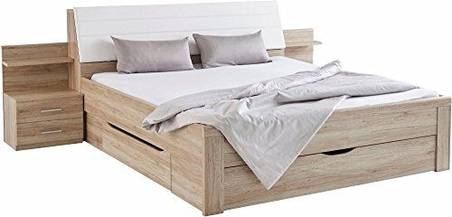 Rauch AM431.0A4Y Bettanlage 180 x 200 cm Schwandorf/B 285 H 102 T 236 cm/Korpus/Front: Eiche Sanremo-hell