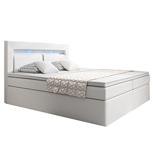 Boxspringbett New Jersey mit Bettkasten 180 x 200 cm - weiß