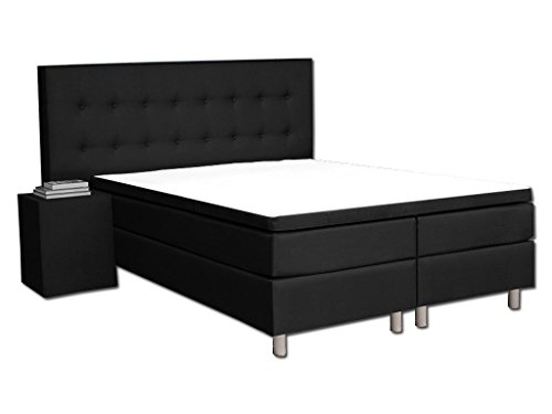 Best For You BOXSPRINGBETT Neo DOPPELBETT EHEBETT POLSTERBETT SCHWARZ 180x200 cm