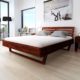 Festnight Holzbett Doppelbett Bett Bettgestell Gästebett aus Akazienholz ohne Matratze 180 x 200 cm