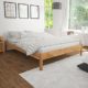 Festnight Holzbett Doppelbett Bett Bettgestell Gästebett aus Holz ohne Matratze 180 x 200 cm Natur