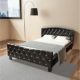 Festnight Polsterbett Bett Doppelbett Ehebett ohne Matratze 140x200 cm Kunstleder Schwarz