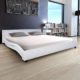 Festnight Polsterbett Bett Doppelbett Ehebett ohne Matratze 180x200 cm Kunstleder Weiß
