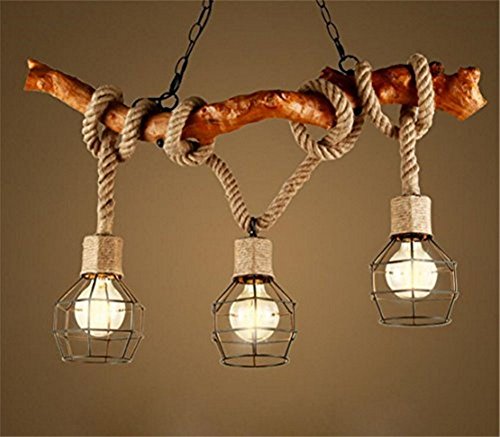 Kronleuchter Seil 3 Flammig Loft Lampe Retro Pendelleuchte Esszimmerlampe Pendel Leuchter Des