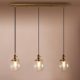 Pathson 3 Kugeln Retro Design Klar Glas innen Pendelleuchte Hängeleuchte Vintage Industrie Loft-Pendelleuchte Hängelampen Hängeleuchte Pendelleuchten