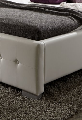 SAM Polsterbett 140x200 cm Rimini, Bett in weiß abgestepptes modernes Design, Wasserbett geeignet