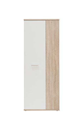 NEWFACE Net106 Mehrzweckschrank, Holz, sonoma eiche + weiß, 68.90 x 34.79 x 179.1 cm