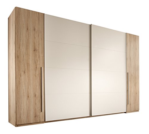 Stella Trading Match 4-türiger Kleiderschrank, Holz, san remo/weiß, 61 x 315 x 225 cm