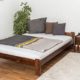 Futonbett / Massivholzbett Kiefer Massivholz Farbe nuss A8, inkl. Lattenrost - Abmessung 140 x 200 cm