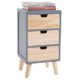 CARO-Möbel Nachttisch Bahia im skandinavischen Design Nachtschrank Nachtkonsole für Boxspringbett in Grau/Natur, 3 Schubladen Vintage Retro