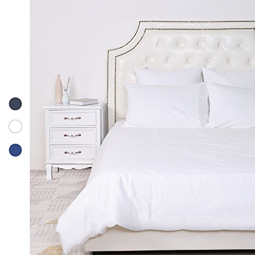 HOMFY 100% Baumwolle Bettwäsche, Ein Bettbezug 200x220 cm im Set mit 2 Kissenbezüge 80x80 cm in Tollen Reinen Farben, elegant mit Hotelcharakter
