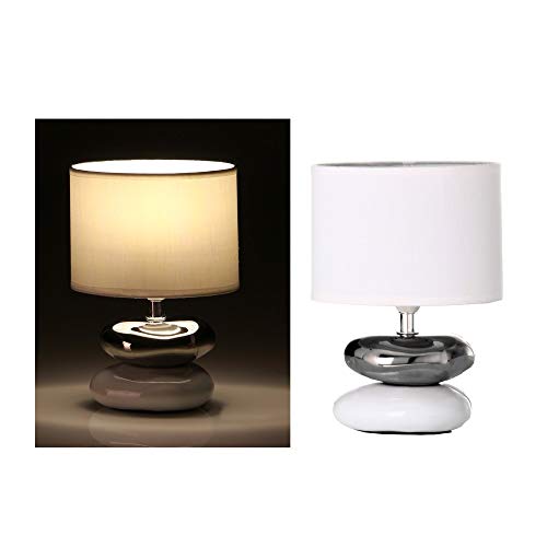 dcasa Orientalische Nachttischlampe, Keramik, für Schlafzimmer, Fantasie - Weiß