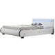 ArtLife Polsterbett Bilbao 140x200 cm - Bett mit Bettkasten, LED Beleuchtung & Lattenrost – aus Holz & Kunstleder – weiß – Jugendbett Bettgestell