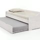 WOODLIVE DESIGN BY NATURE Massivholz-Gästebett aus Kernbuche weiß, ausziehbares Doppel-Bett, als Jugend- & Kinderbett verwendbar, Funktionsbett aus Holz, Bett 90 x 200 cm